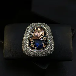 Vintage Flowers High-End Brooches, Fashionable And Luxurious Diamond Inlaid Badge, Men/ Women's Clothing Accessories