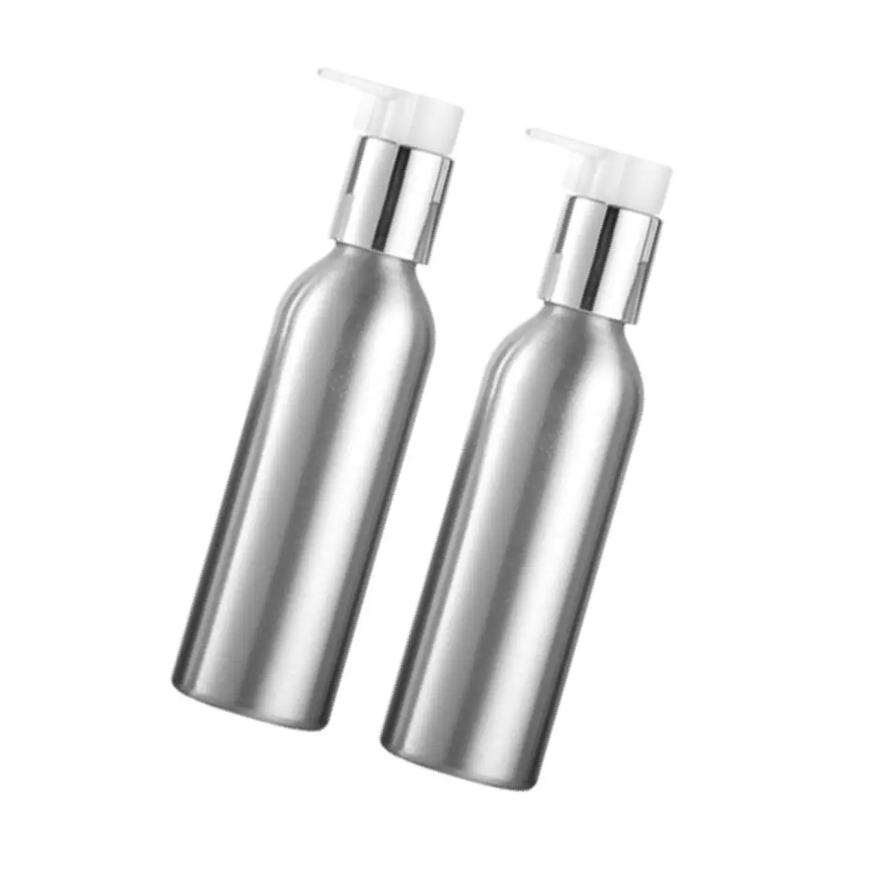 

2x Empty Makeup Shampoo Pump Bottles Aluminum Cream Lotion Containers 150ml