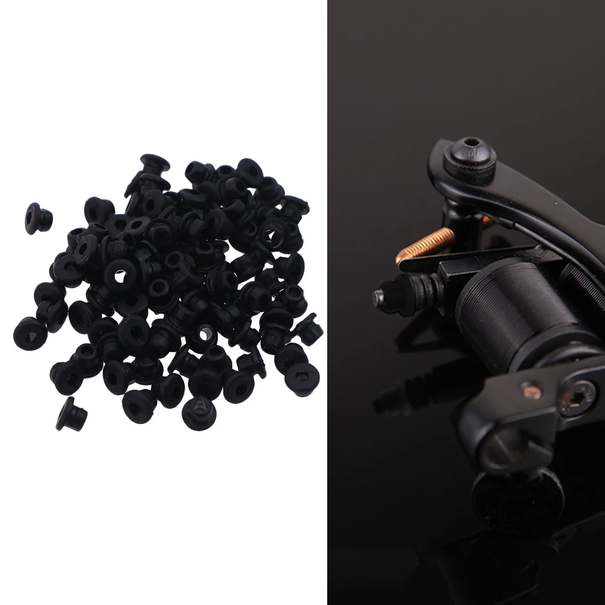 

100Pcs Silicone Grommets for Tattoo Machines Heavy Duty Replacement Nipples Fit Needle Snug on Armature Bar Machine Grommet