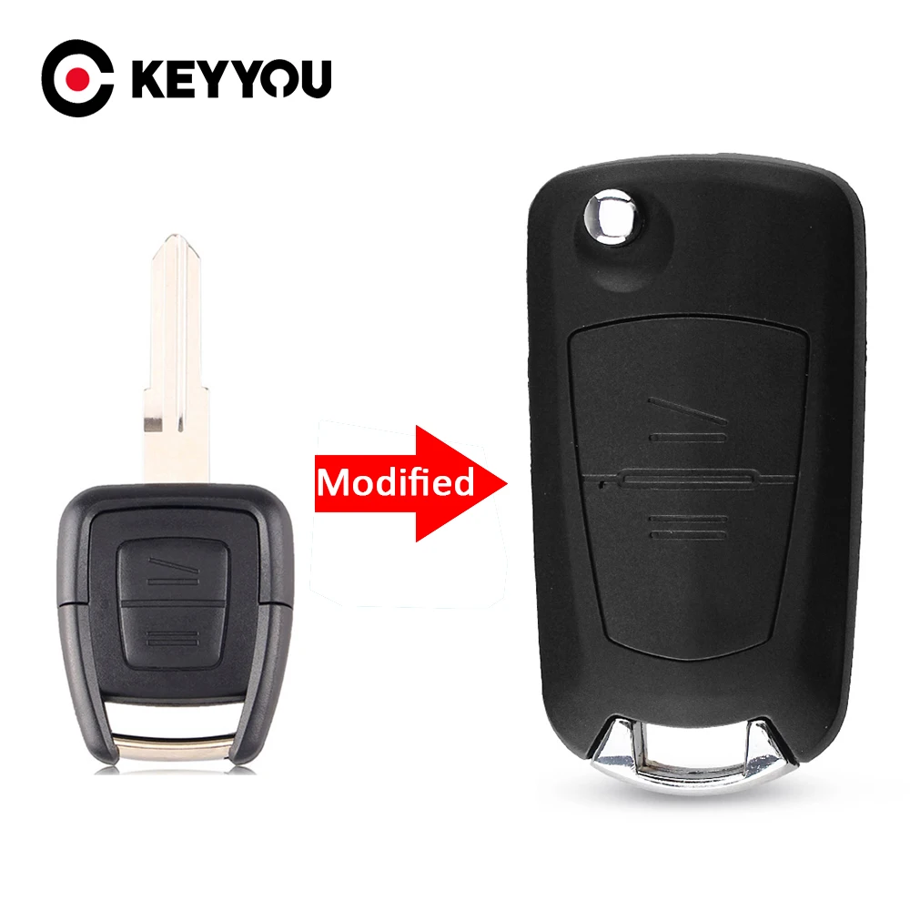 

KEYYOU 2 Buttons Folding Car Key Shell Remote Flip Key Fob Case For Vauxhall Opel Astra Vectra Zafira Omega Key Shell Cover