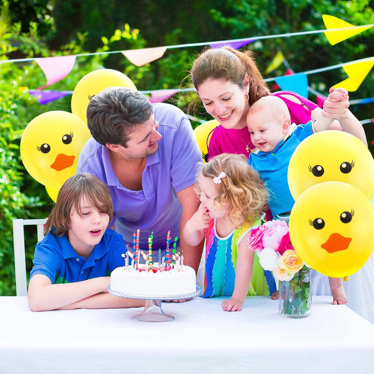 60 Pieces Yellow Duck Latex Balloons Cartoon Duck Printed Balloons for Wedding Birthday Party Baby Shower Decoration, 12 Inches
