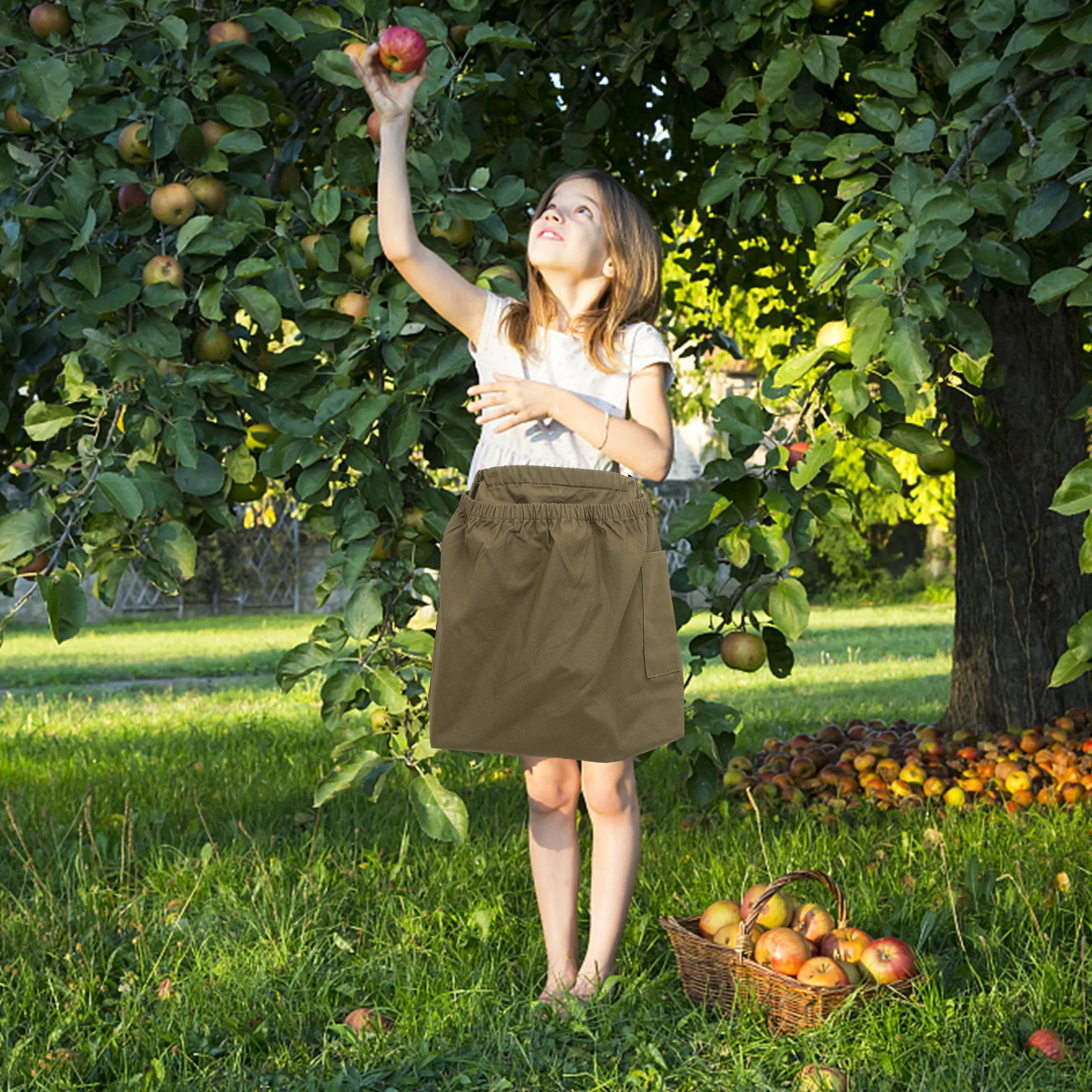 

Fruit Picking Apron Heavy Duty Canvas Large Opening Adjustable Waist Belt Gardening Vegetable Fruit Harvest Storage Bag