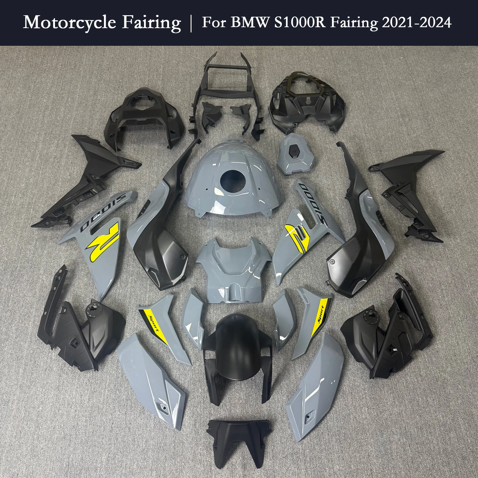 

Motorcycle Bodywork Accessories Full Fairing Kit fit for BMW S1000R 2021 2022 2023 2024 Injection Mold S1000 R 21 22 23 24 grey