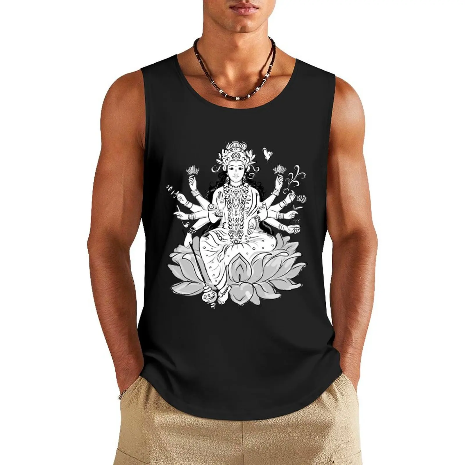

Indian goddess Shakti, sketch Tank Top gym top gym men sleeveless shirt man