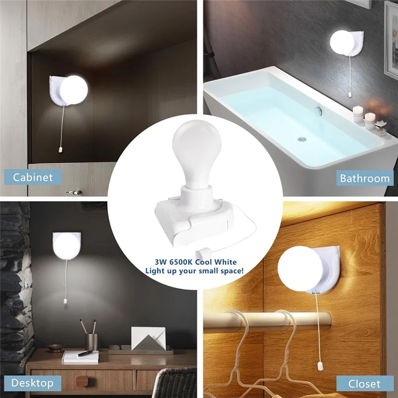 

RMWIN-2 Pack Light Bulb Wireless LED Closet Light Bulb For Cabinet Bedroom Living Room