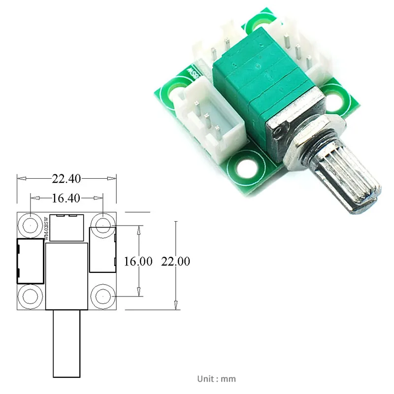 UNISIAN 오디오 커넥터 B50K R09 타입 볼륨 전위차계, 사운드 조절기 제어 어댑터 보드, DIY 앰프용