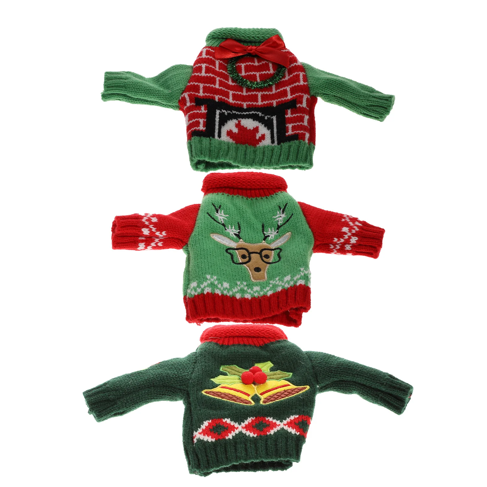 

3Pcs Decorative Christmas Wine Bottle Cover Exquisite Design for Festive Coffee Shop Hotel Decor