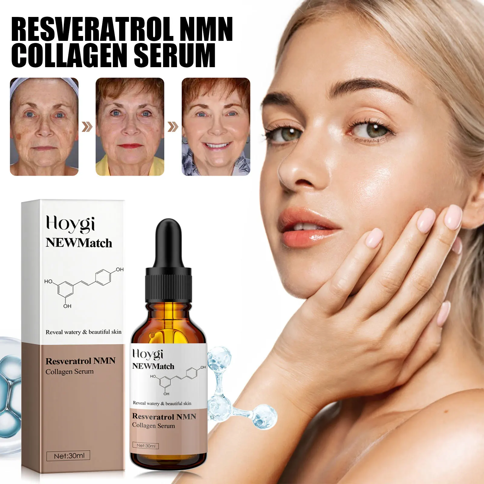 

30ml Hoygi Collagen Anti-Wrinkle Essence Moisturizing, Hydrating and Nourishing Fade Spot Fine Lines Repair and Tighten Skin