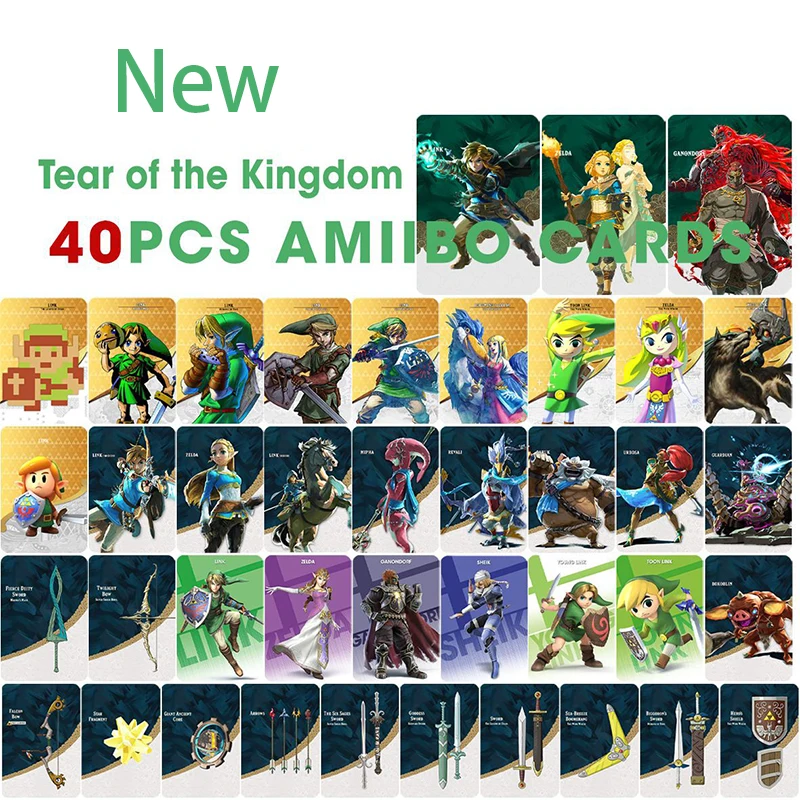 

38 STKS Zelda Amiibo Card Tears of The Kingdom Adem Van De Wild Tags Card Mini NFC Game Card for Lite Nieuwe 3D Systen