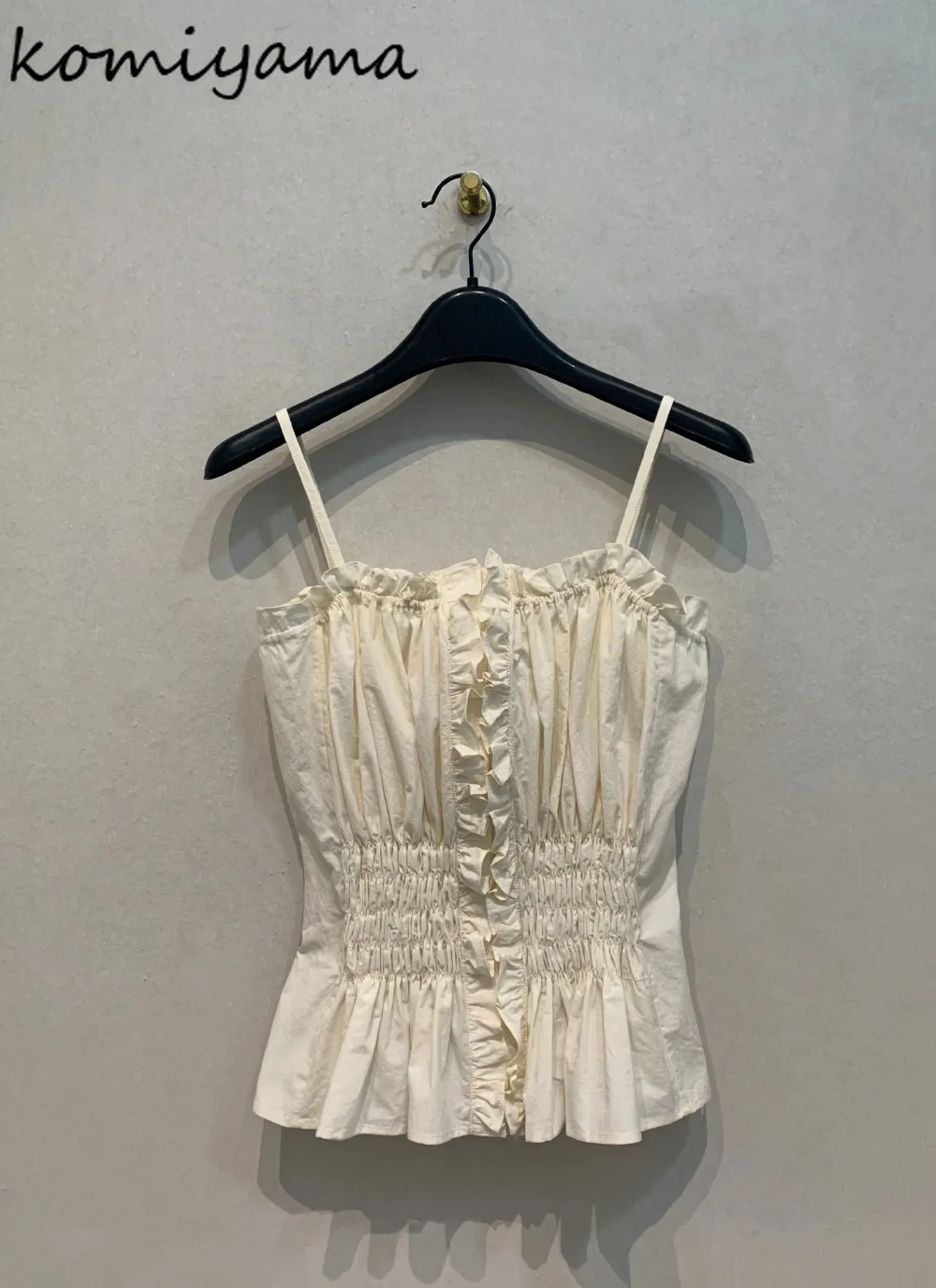 

O-neck Sleeveless Pleated Woman 2025 Shirts & Blouses Tank Blusas Fungus Ropa De Mujer Tunic Camisas Summer New Clothing