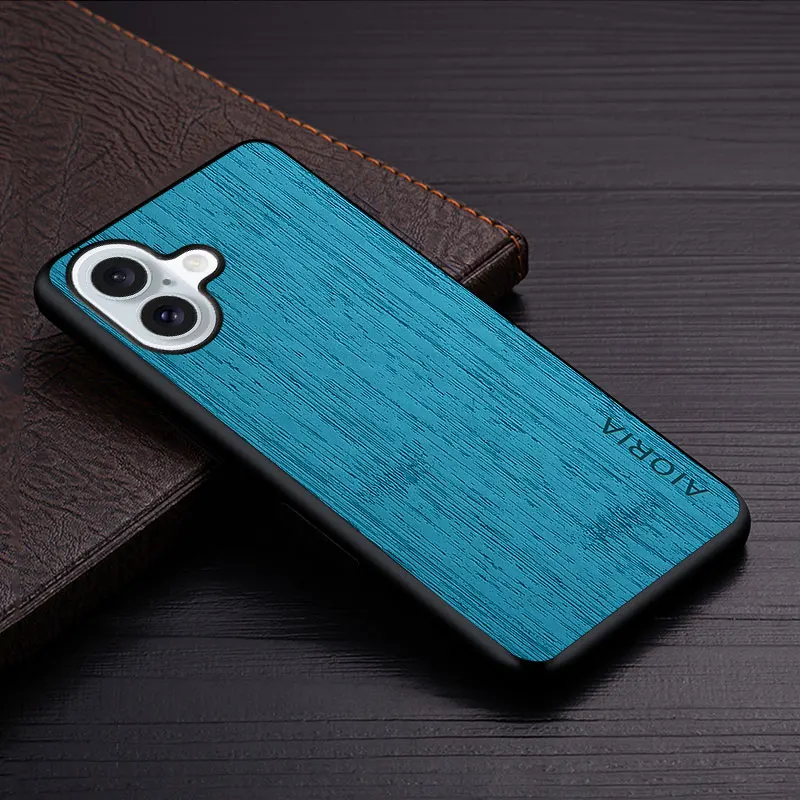 Case for iPhone 15 16 14 13 12 11 Pro Max Mini XR X XS Max Plus funda bamboo wood pattern Leather cover Luxury coque case capa