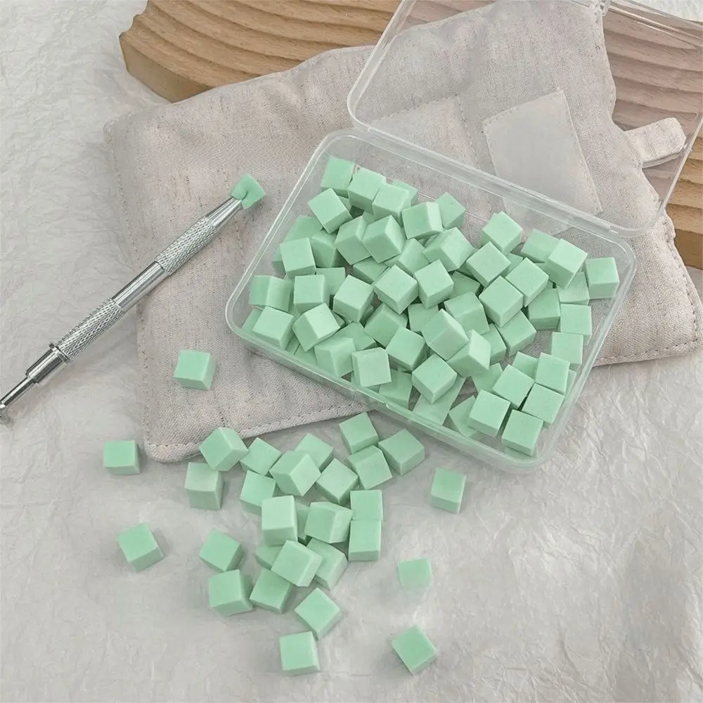 Kleurstempelen Gradiënt Nagelspons Set Hoge rebound Zachte DIY-manicure Make-upspons met grijpen Pen Vierkant