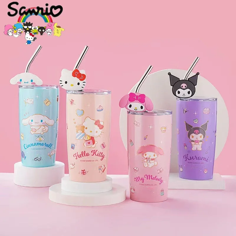 

Sanrio insulation cup Cinnamoroll Hello Kitty mymelody children's birthday gift anime cartoon surrounding straw direct drinking