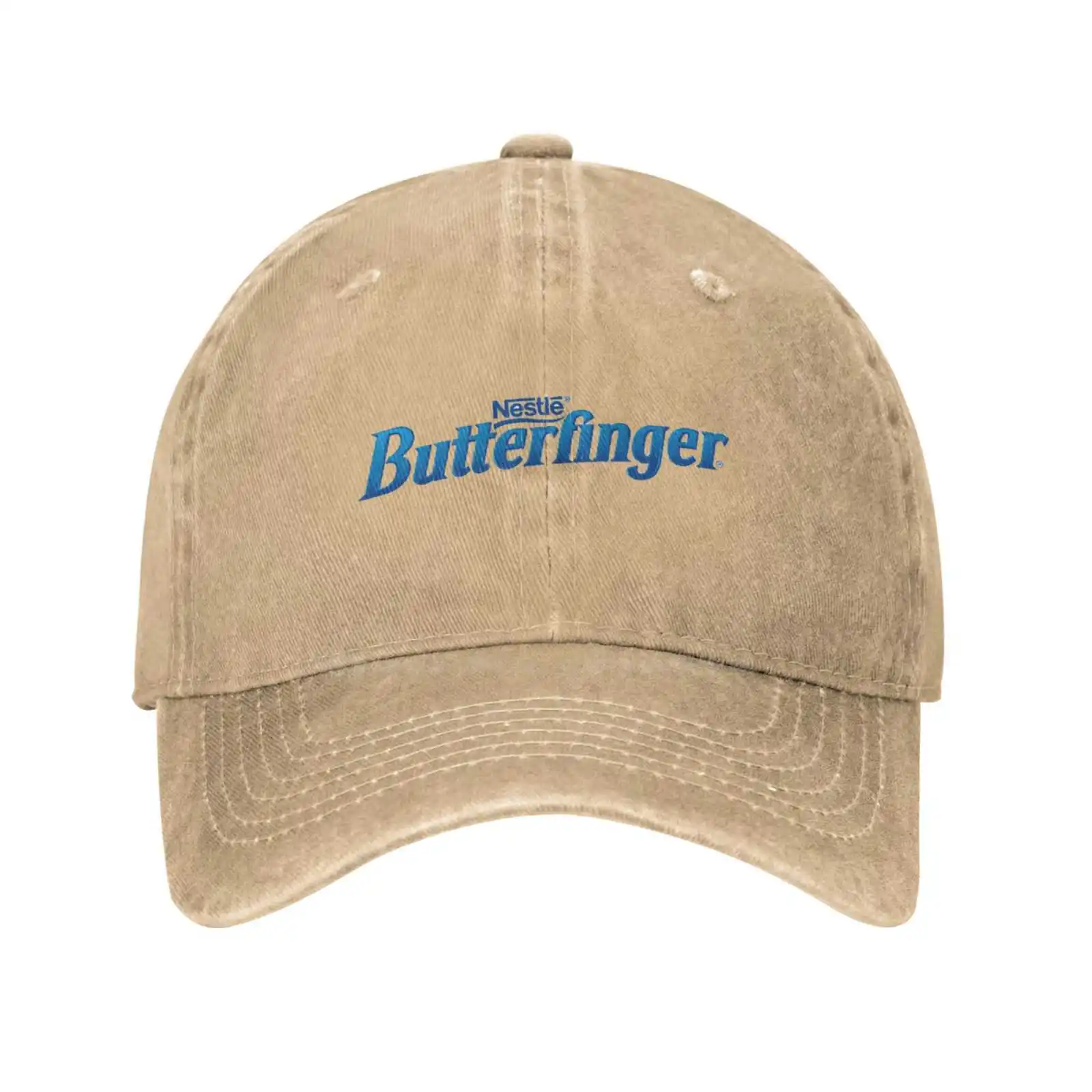 Topi rajut Logo Butterfinger, topi Denim rajut modis berkualitas, topi bisbol