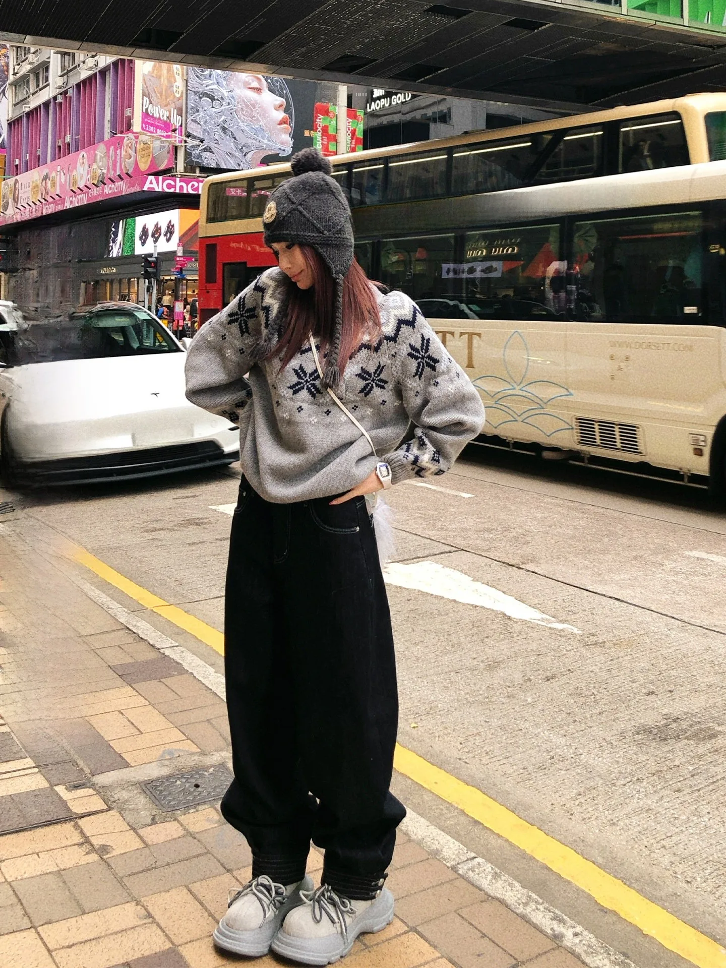 

Liu Wan Jun Korean Sle Original Heavyweight Premium Fce Denim Women's Loose Cuffed Bla Jeans High Waist Wide Leg Pants