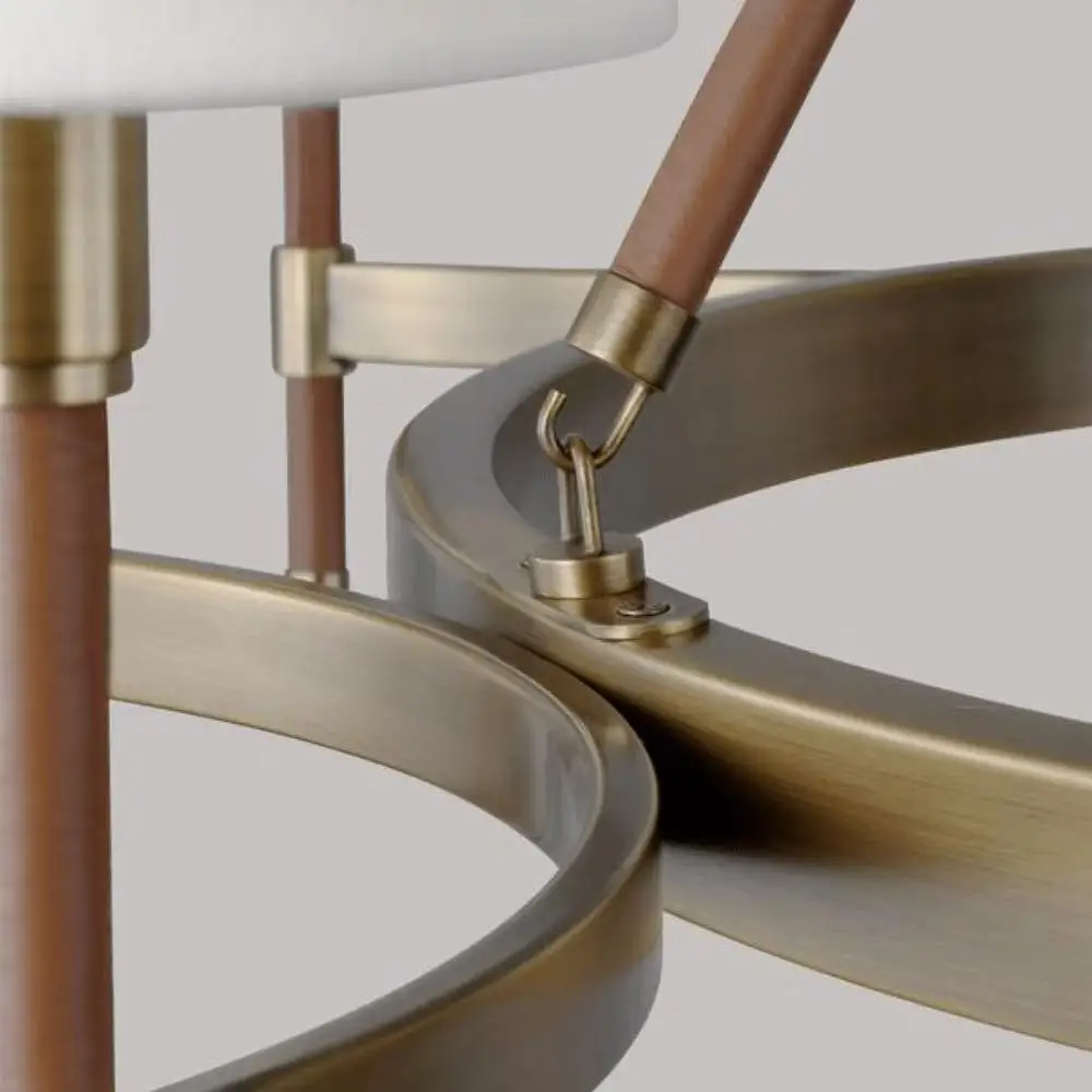 Lampadario con paralume in tessuto di lusso americano con lampada da parete singola coordinata Lustro dimmerabile con finitura in ferro, ottone e nichel