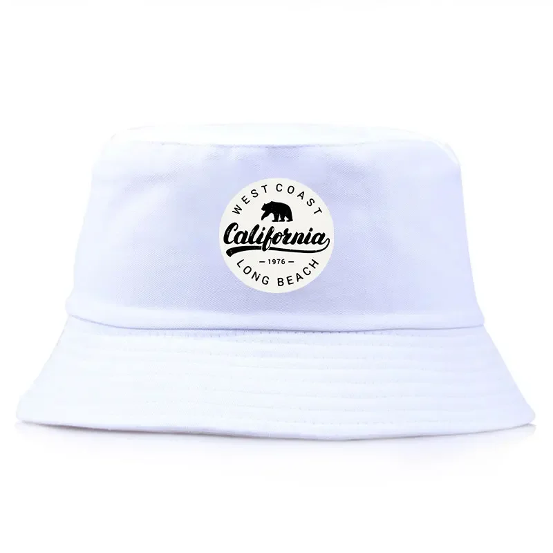 California 1976 Long Beach Summer Sun Bucket Hat Woman Man Outdoor Sun Beach Panama Hat Unisex Casual Travel Fisherman Cap