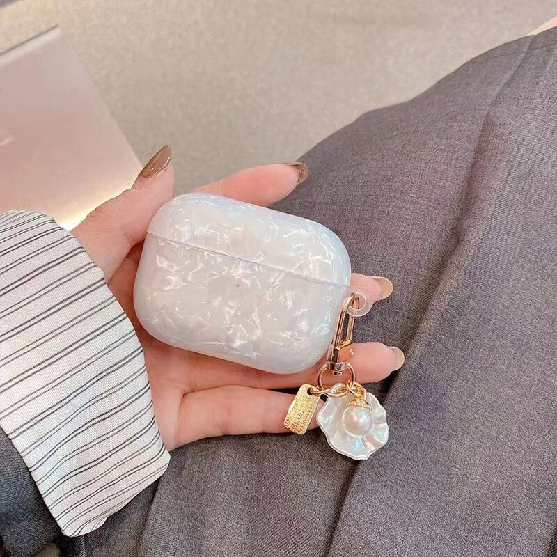 Pearl Earphone Cases For Airpods 4 3 With Pearl Pendant Headphones Protective Cover For Apple Airpod Pro 1st 2nd Generation Case