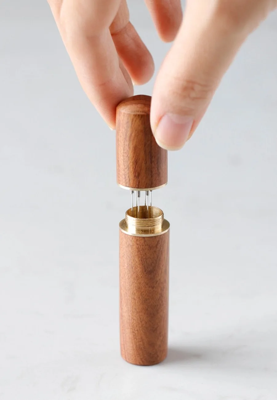 Professioneller Edelstahl-Kaffeepulver-Tamper Espresso-Rührer WDT-Werkzeug Verteiler Nivellierer Barista-Set Zubehör – Detail 6