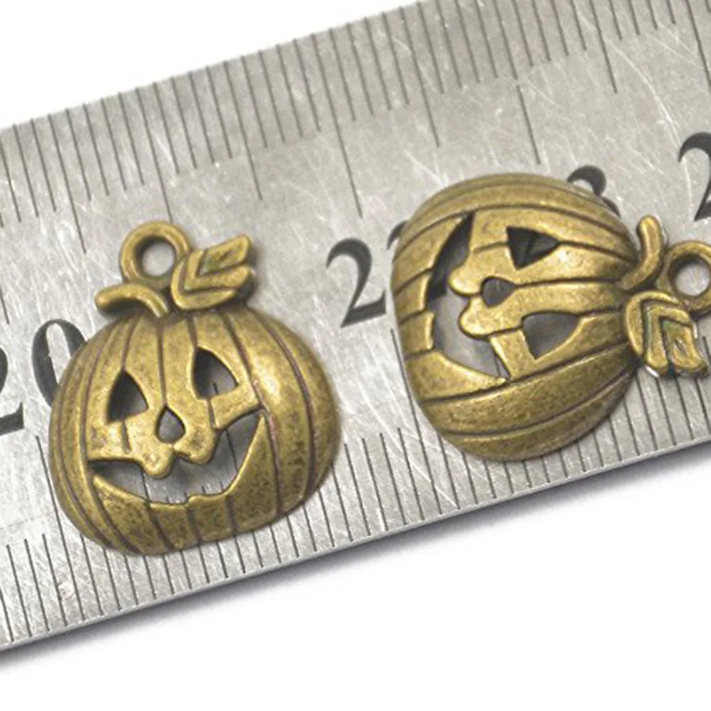 

20Pcs Pumpkin Pendant Alloy Bronze Smiling Design Halloween Decoration Jewelry Making Charms Pendant Bronze