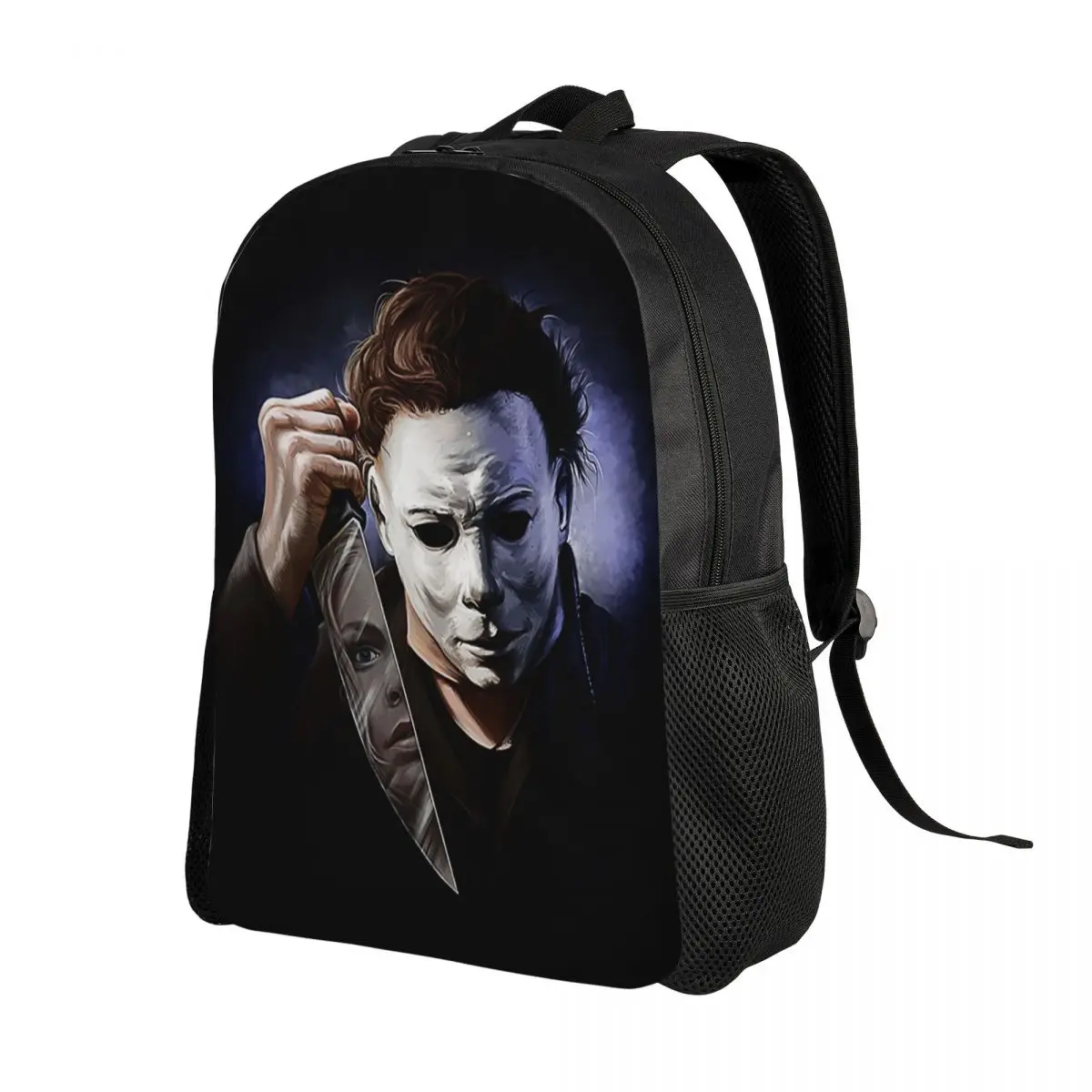 Custom Michael Myers Halloween Killer Travel Backpack School Computer Bookbag Horror Movie College Student Daypack Bags