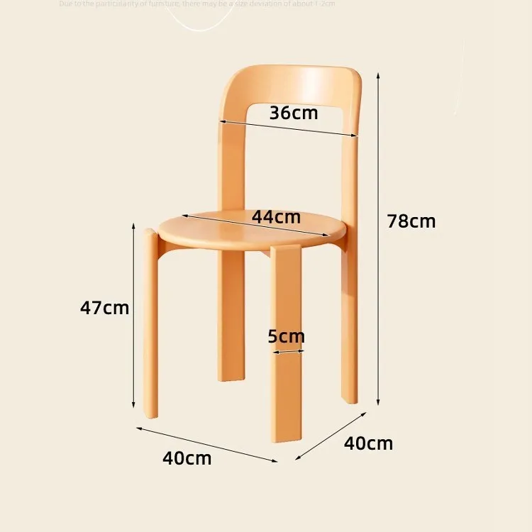 Nordic Thickened Plastic Creative Household Back Chair Simple Stackable Restaurant Dining  Leisure Dining Table Chair
