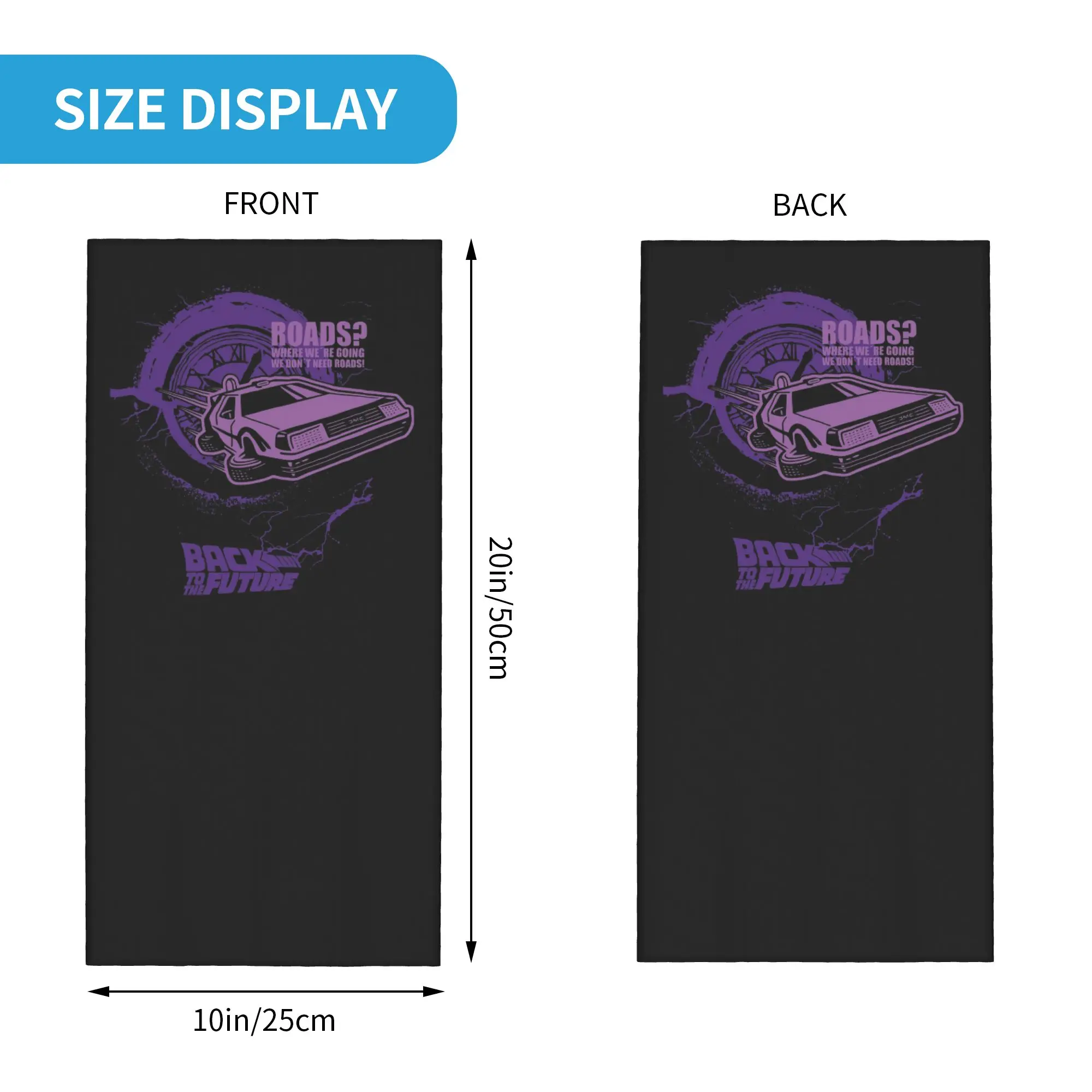 Back to the Future Bandana Neck Gaiter Printed Mask Scarf Headband Riding Unisex Adult Breathable