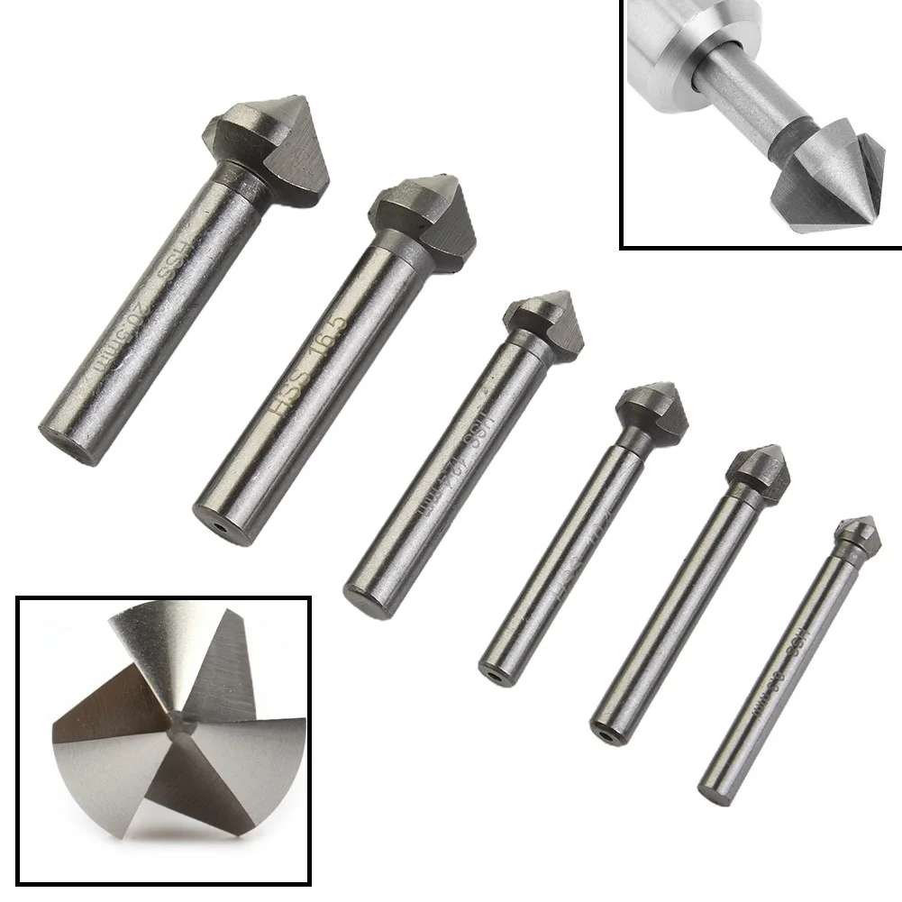 1PC 3 Flute Countersink Drill Bit 90 Degree Chamfering Tools Chamfer Cutter Drill Bits For Stainless Steel Aluminum Plate