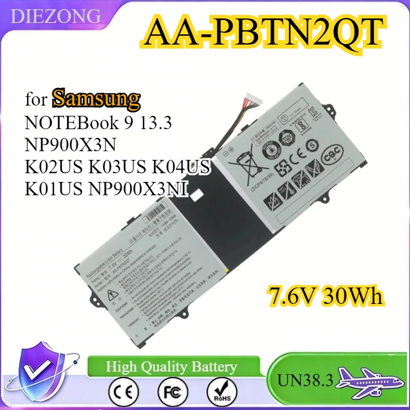 

Аккумулятор для ноутбука AA-PBTN2QT 7.6V 30Wh для Samsung NOTEBook 9 13.3 NP900X3N K02US K03US K04US K01US NP900X3NI