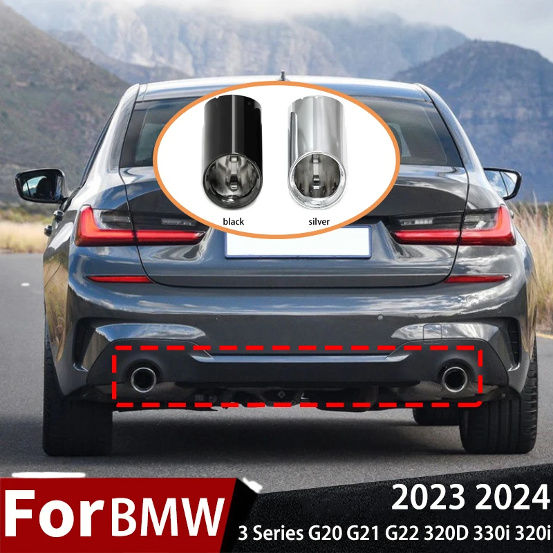 

For BMW 3 Series G20 G21 G22 320D 330i 320i 2023 2024 Car Muffler Tip Tailpipe Replacement Exhaust Cover System Body Kit