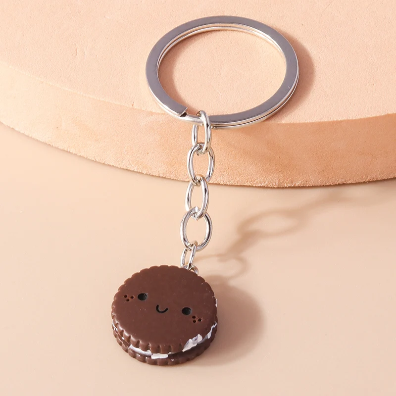 Schöne Süßigkeiten Erdbeer Donut Schlüssel bund Kuchen Eis Schlüssel ringe Obst Essen Schlüssel anhänger für Frauen Mädchen Tasche hängen Anhänger – Detail 15