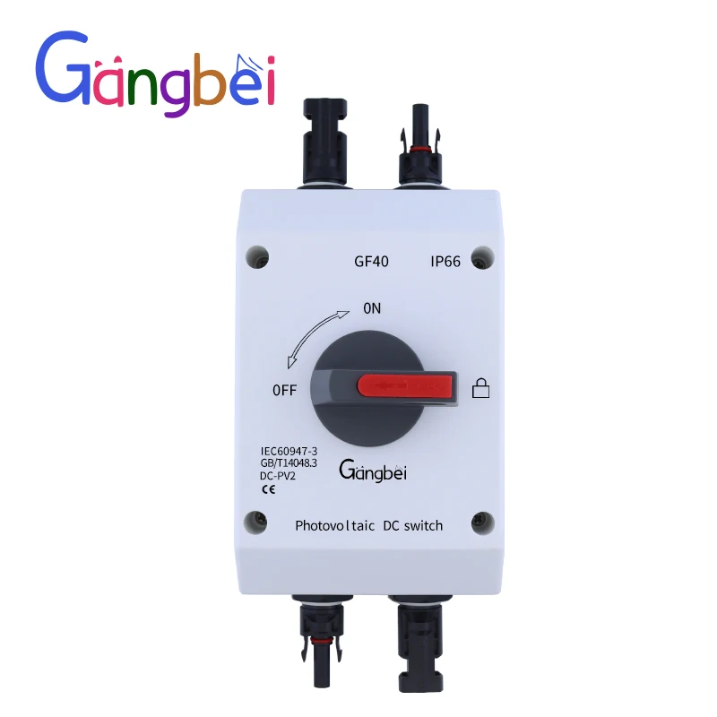 gangbei interruptor solar fotovoltaico exterior do isolador eletrico impermeavel pv dc 1000v 1200v 32a 16a gf40 ip66 gbdqa40 01