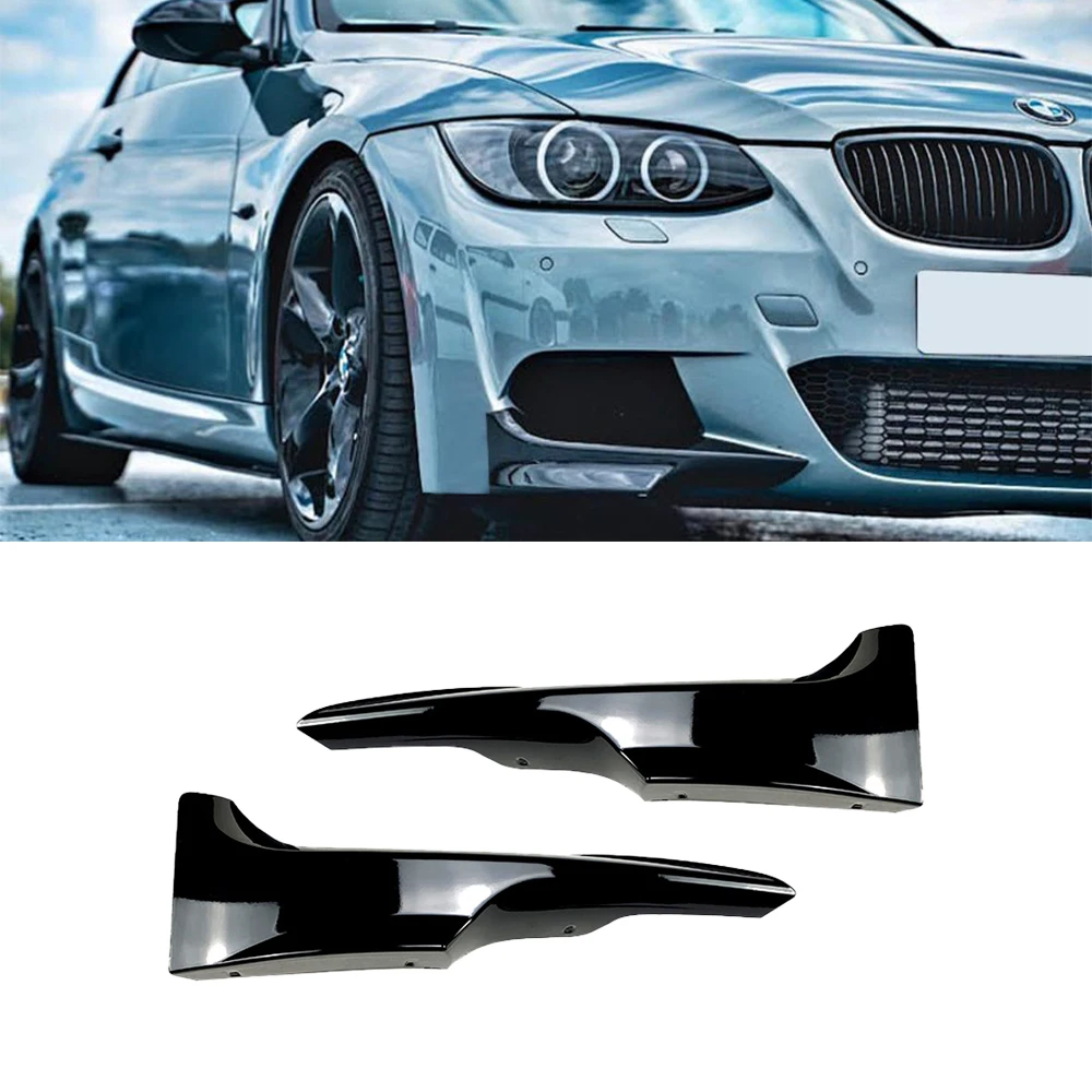 For BMW 3 Series Coupe E92 E93 M-Tech 2006-2013 Front Bumper Lip Splitter Flap Body Kit Corner Exterior Car Accessories Black