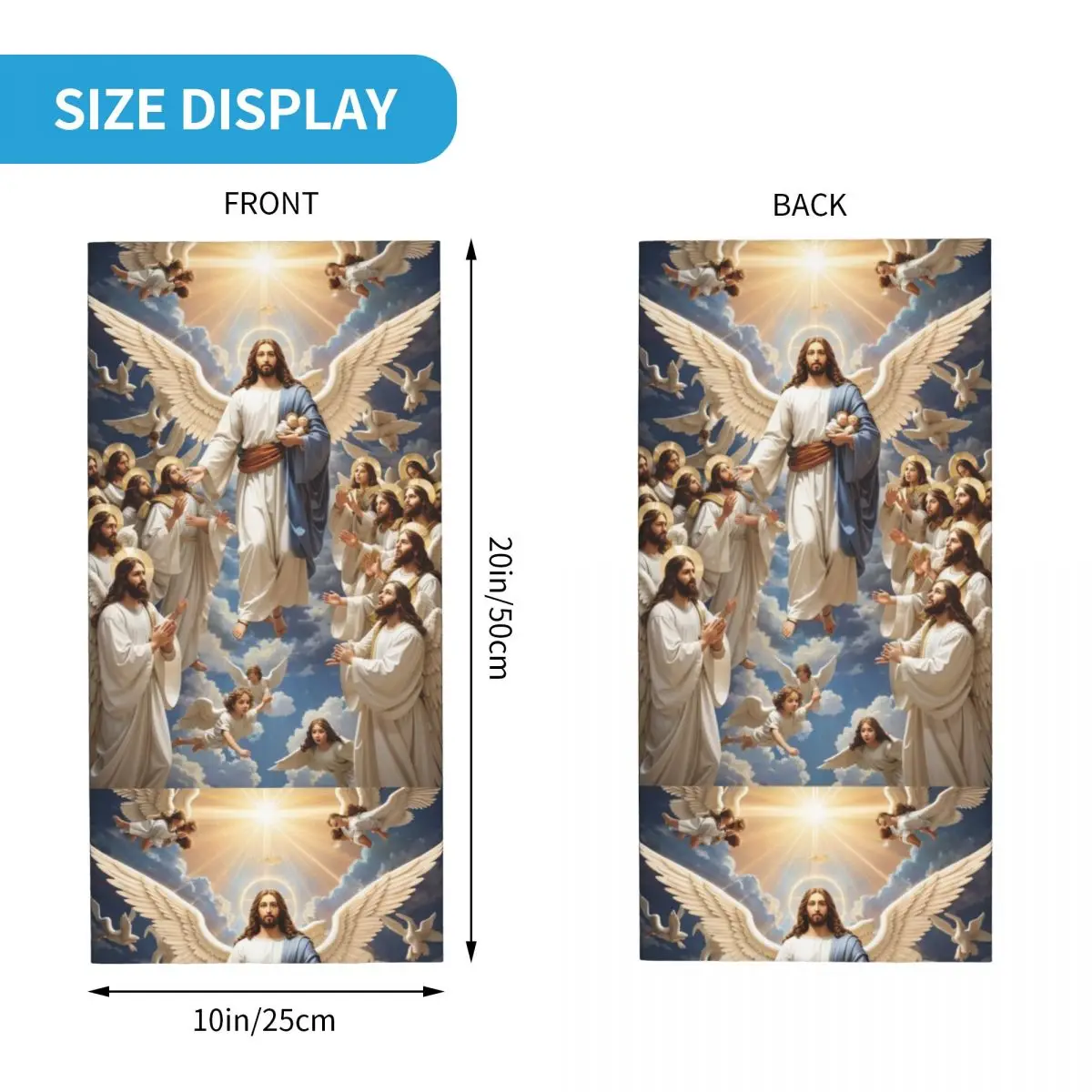 Catholic Jesus Christ Faith Wrap Scarf Accessories Neck Cover Religious Chrisitan Bandana Hair Band Wrist Wraps Windproof