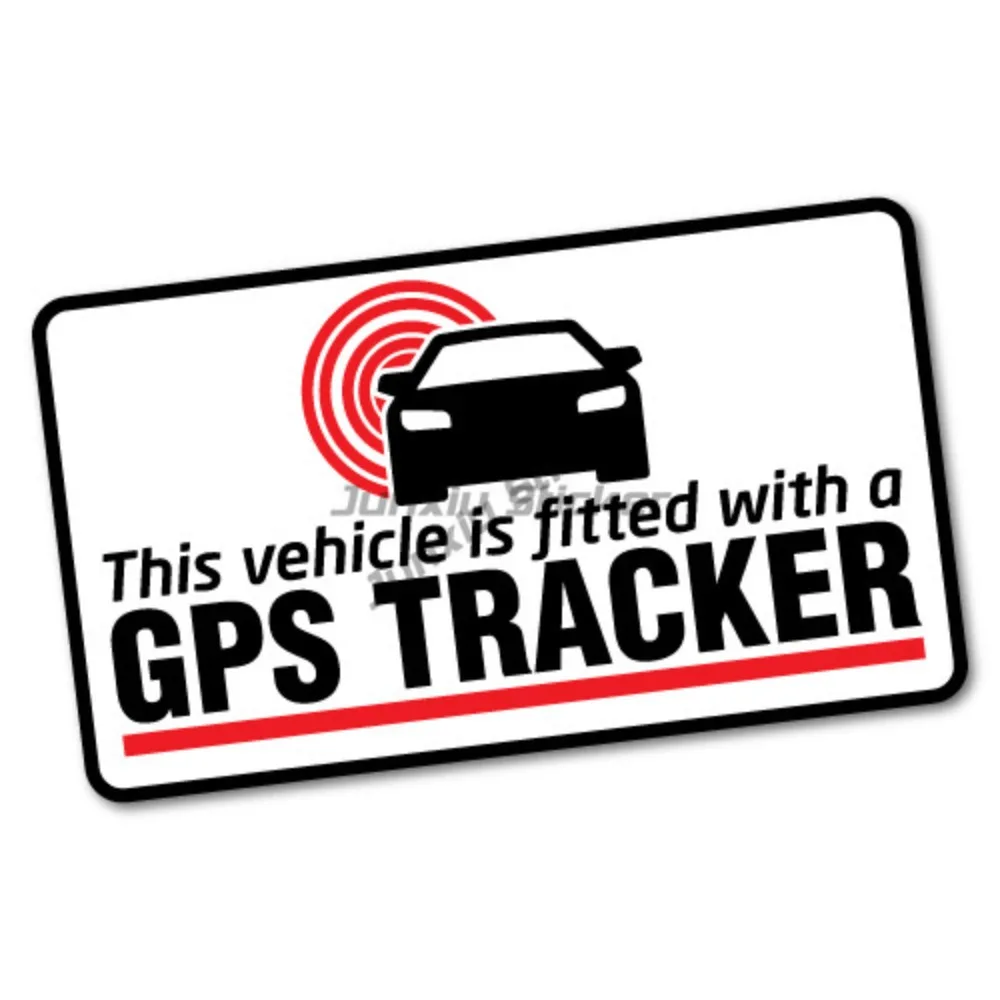 

GPS Tracker Fitted Warning Sticker Decal Safety Sign Vinyl Camper Bumper Van Bicycle Bike Decals For Car Stickers Accessorie