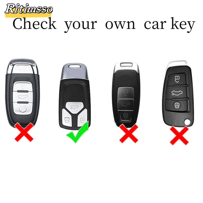 TPU Car Remote Key Case Cover Shell for Audi A4 B9 A5 A6 8S 8W Q5 Q7 4M S4 S5 S7 TT TTS TFSI RS Protector Fob Keyless Keychain