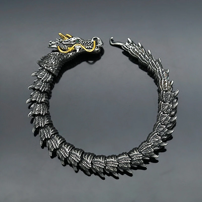 

Vintage Viking Dragon Bracelet for Men Punk Fashion Bike Nordic Viking Bracelet Stainless Steel Amulet Jewelry Gift Dropshipping