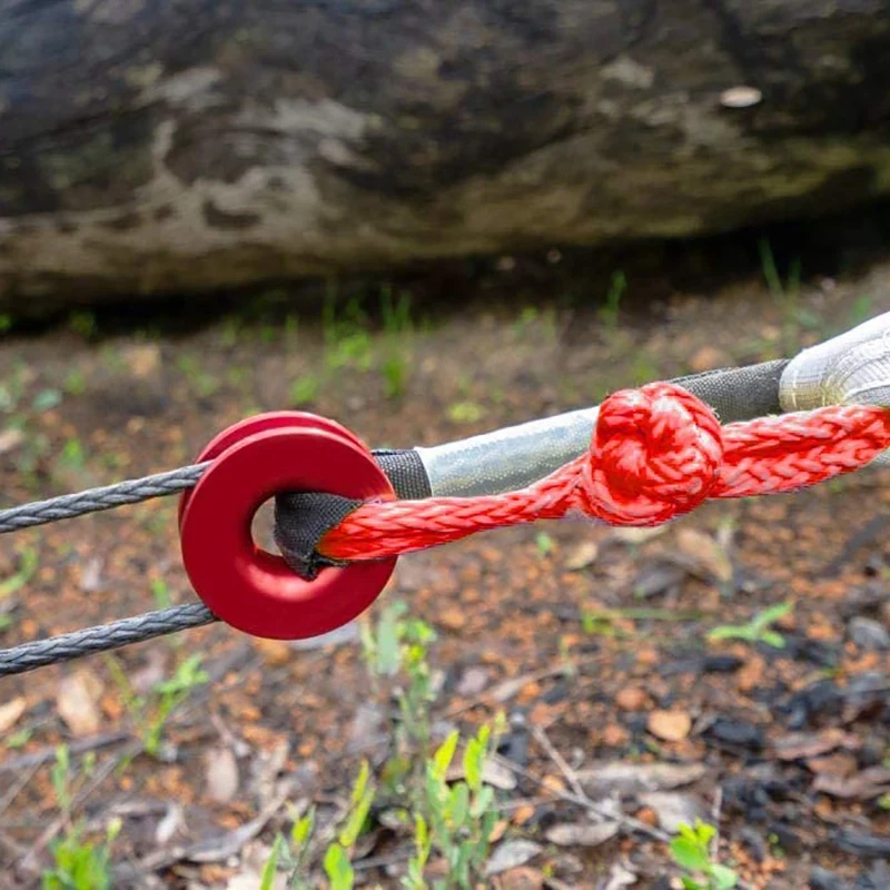 1/2 Inch Synthetic Shackle Winch Rope + Recovery Snatch Ring for ATV UTV SUV Off-Road Towing Truck Boat Marine Red