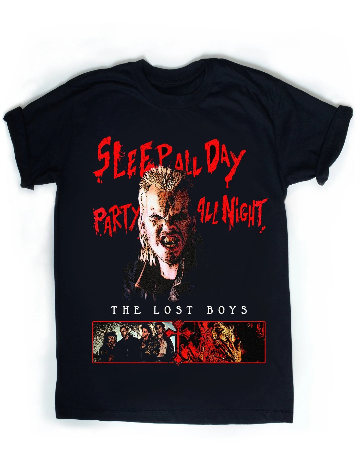 Camiseta retro de terror de vampiros de los años 80 de The Lost Boys para hombres y mujeres, camiseta vintage con gráfico de la película de David Powers, ropa de calle