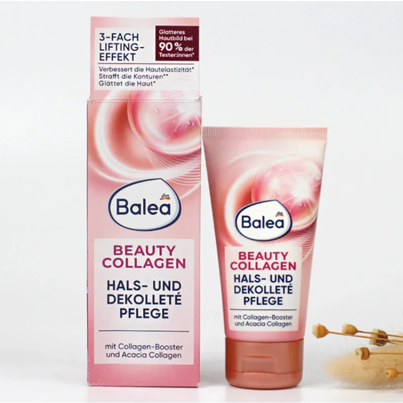 Balea Beauty-Crème hydratante et nourrissante au collagène pour le cou, soin de la peau, raffermissant et anti-déformable, 50ml, 3X