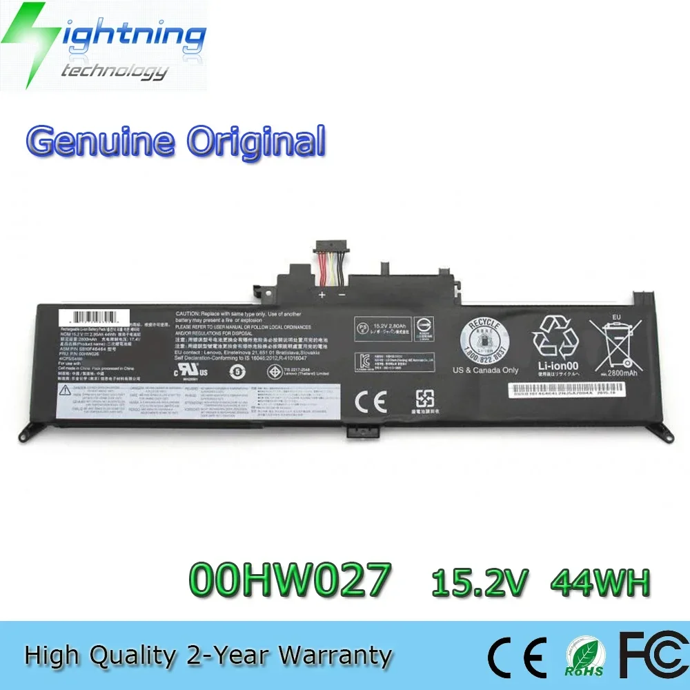

Новый оригинальный аккумулятор для ноутбука 00HW027 15,2 В 44 Втч для Lenovo ThinkPad Yoga 260 370 X380 01AV432 01AV43 и т. д.