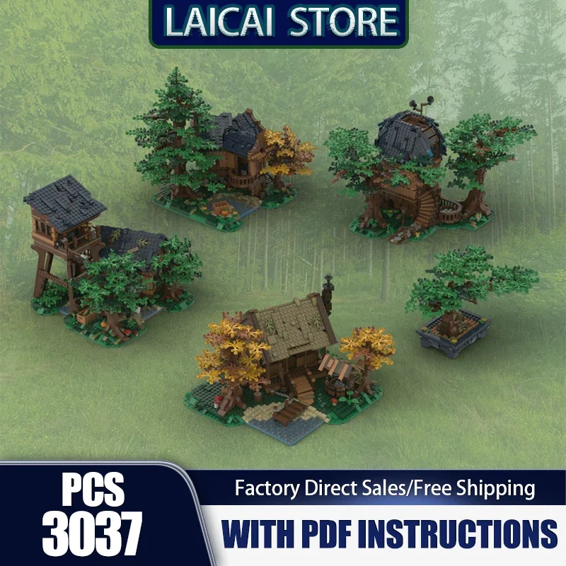 

Medieval Castle Model Moc Building Bricks Tree House Forest Bundle Technology Modular Blocks Gifts Christmas Toys DIY Assembly