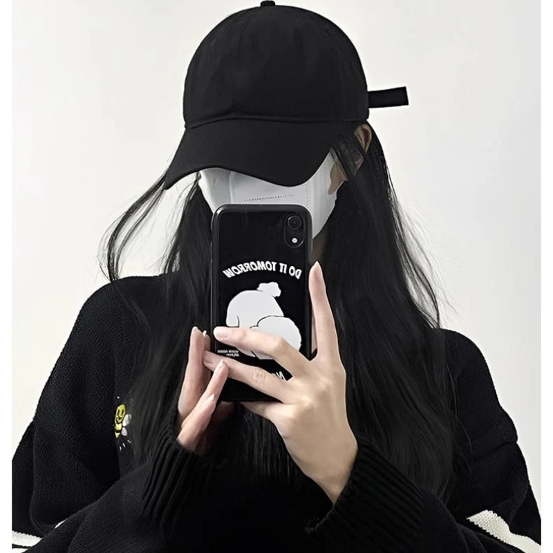 짧은 직모 모자 가발 야구 모자 조절 가능 블랙 브라운 가발, 여성용