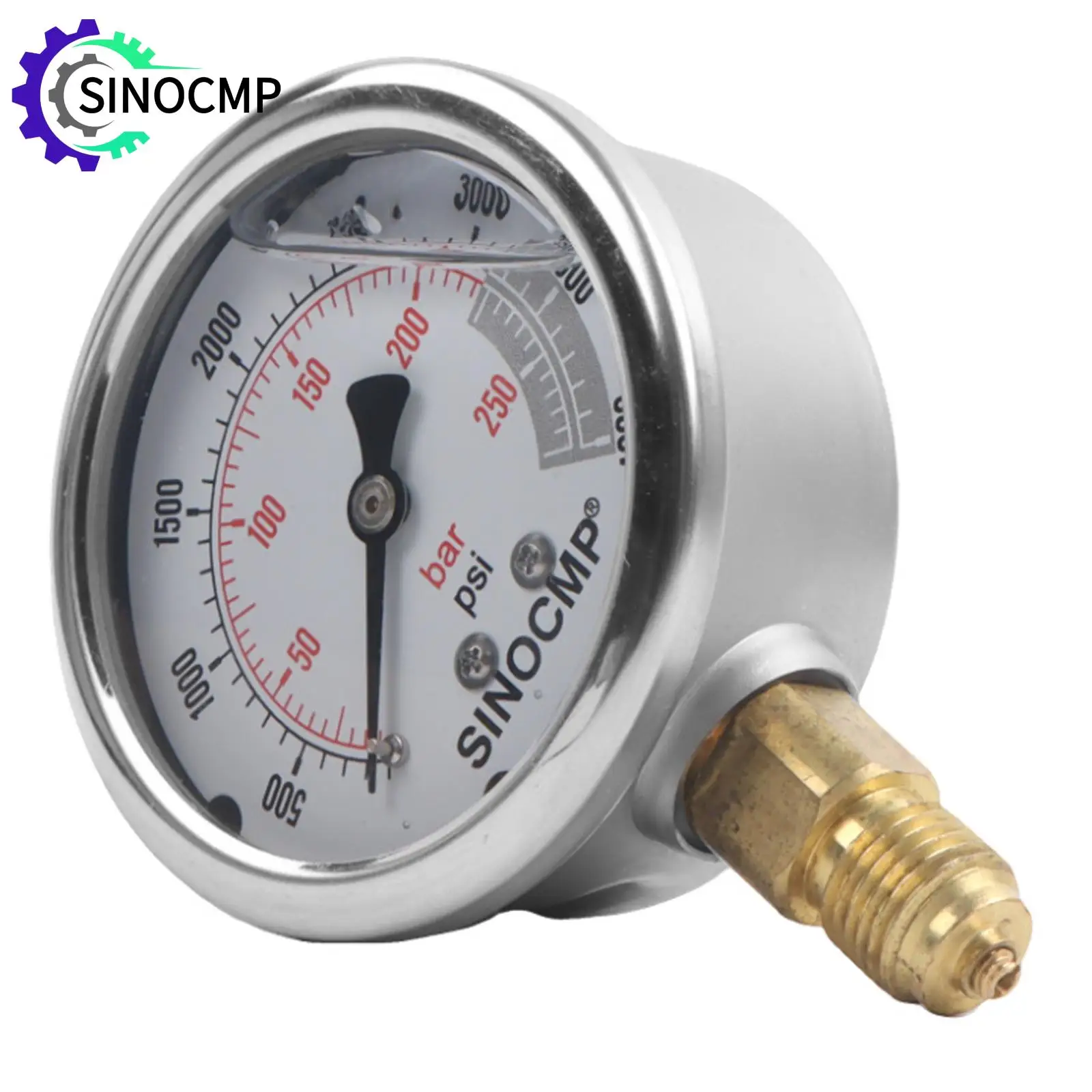 مقياس هيدروليكي 25Mpa/0-250Bar/0-4000PSI لضاغط المضخة آلات الضغط الهيدروليكي شاشة ديجيتال قياس الضغط