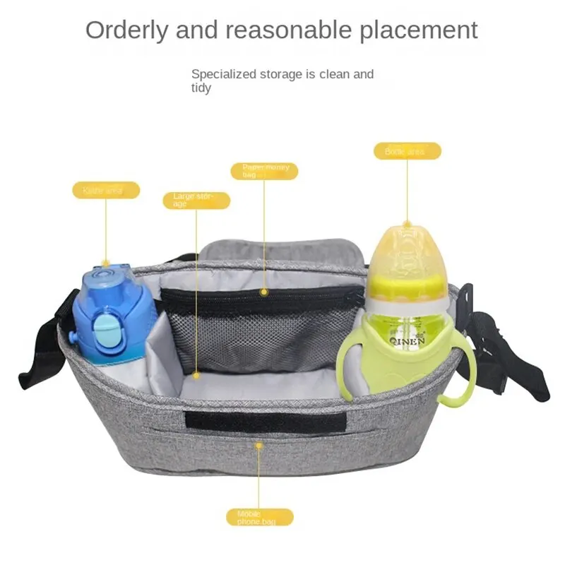 Baby Stroller Hanging Bags Mommy Diaper Bag Large Capacity Mommy Storage Bag With Handles Crossbody Bag Portable Travel Organize