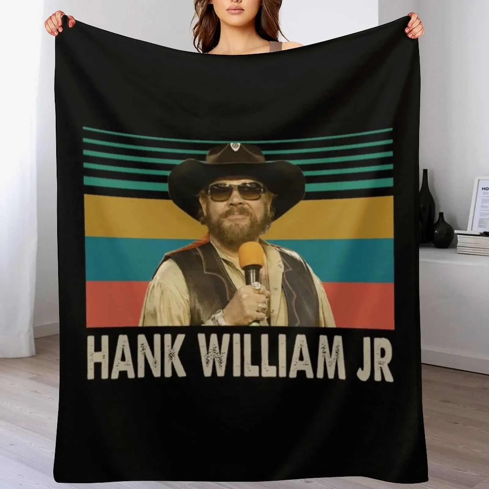 

Hank Williams Jr T-ShirtGraphic Hank Jr Williams Love Outlaw Music Throw Blanket Stylish Couch Blanket for Home Living Room