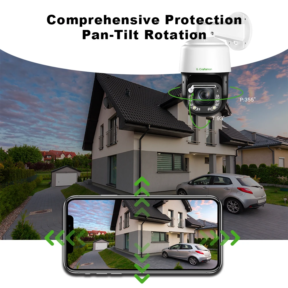 RU 8MP 4K 25X Zoom PTZ Speed Dome 4.8-120mm Optical Zoom Range Outdoor CCTV Network Surveillance with Wiper G.Craftsman