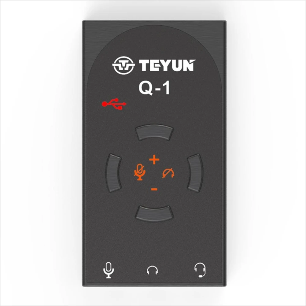 TEYUN Q1 Game Sound Card USB7.1 Audio 3.5mm Mic Adapter Soundcard 16BIT/48KHZ for PC Laptop Mobile Phone Headset