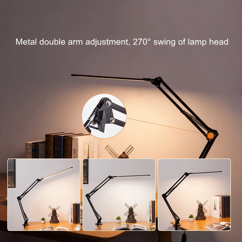 

3 Colors Folding LED Desk Lamp USB Computer Laptop Monitor Screen Clamping Clip on Light Bar Home Office Reading And Computers