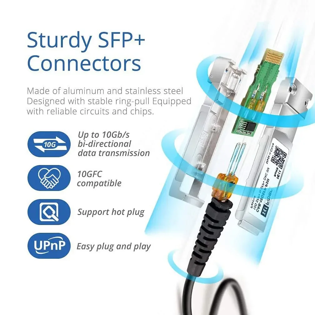 Natalink 10G SFP+ Twinax DAC Cable Passive Direct Attach Copper 0.5-7M Compatible with Cisco, TP-link , MikroTik ,HP Etc Switch